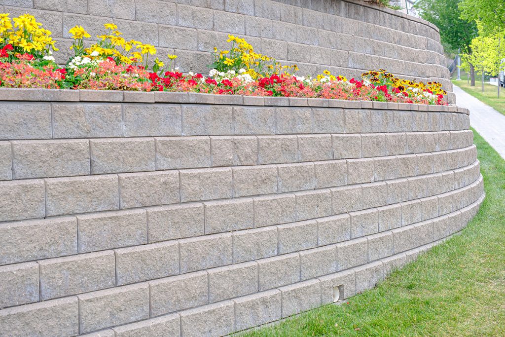 Retaining Wall Residential Area Protect Against Erosion